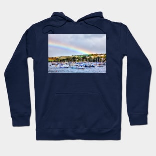 Rainbow Over Falmouth Marina Harbor, Cornwall, UK Hoodie